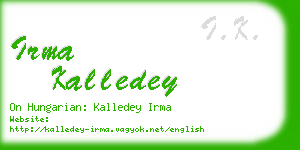 irma kalledey business card